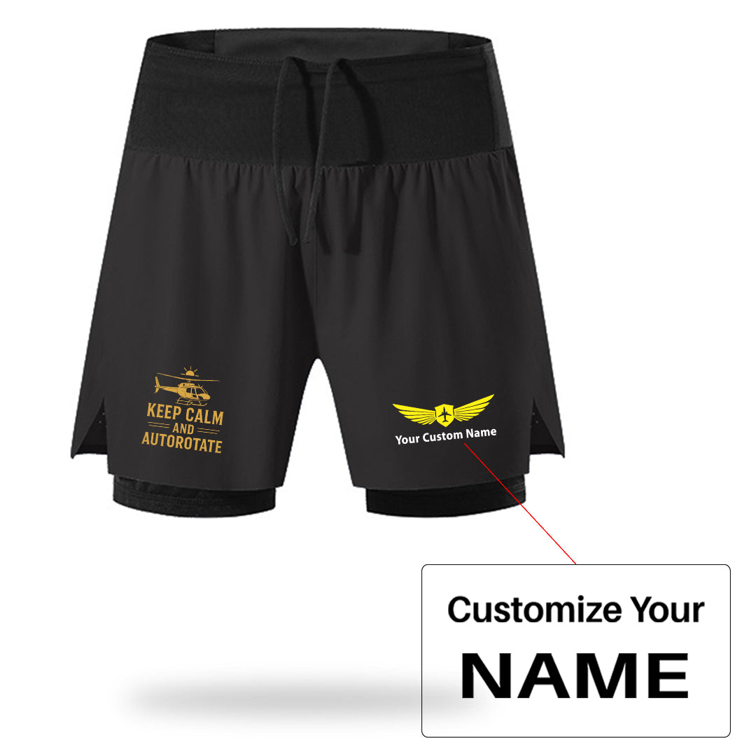 Keep Calm and Autorotate Designed Quick Dry Fitness Shorts