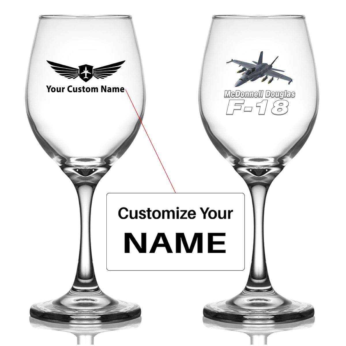 The McDonnell Douglas F18 Designed Wine Glasses