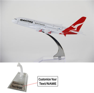 Qantas Airlines Airbus A380 Airplane Model (16CM) aviation themed 16-18cm scale model aircraft, diecast metal.