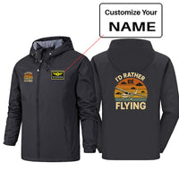 Thumbnail for Retro I'D Rather Be Flying Designed Rain Jackets & Windbreakers