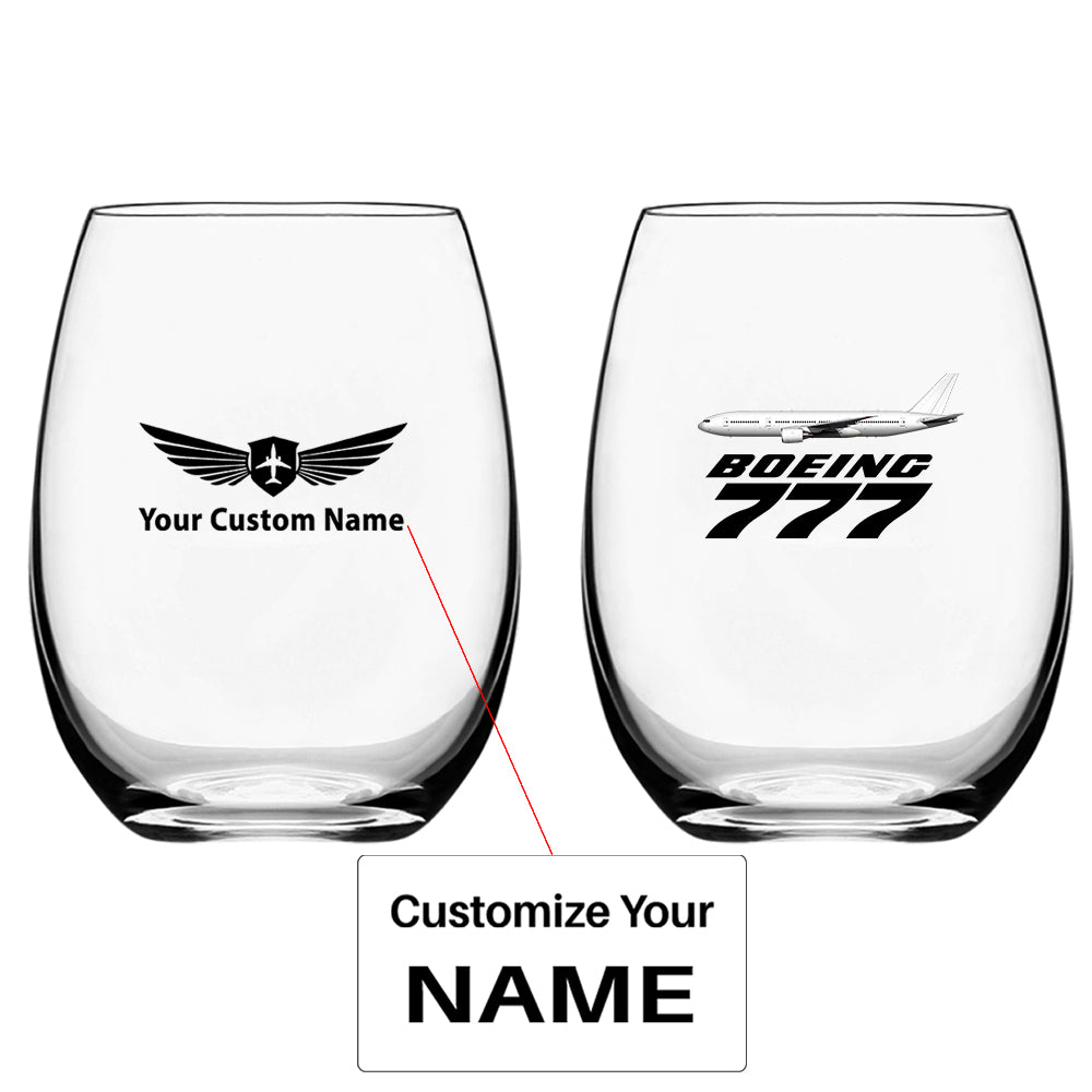 The Boeing 777 Designed Water & Drink Glasses