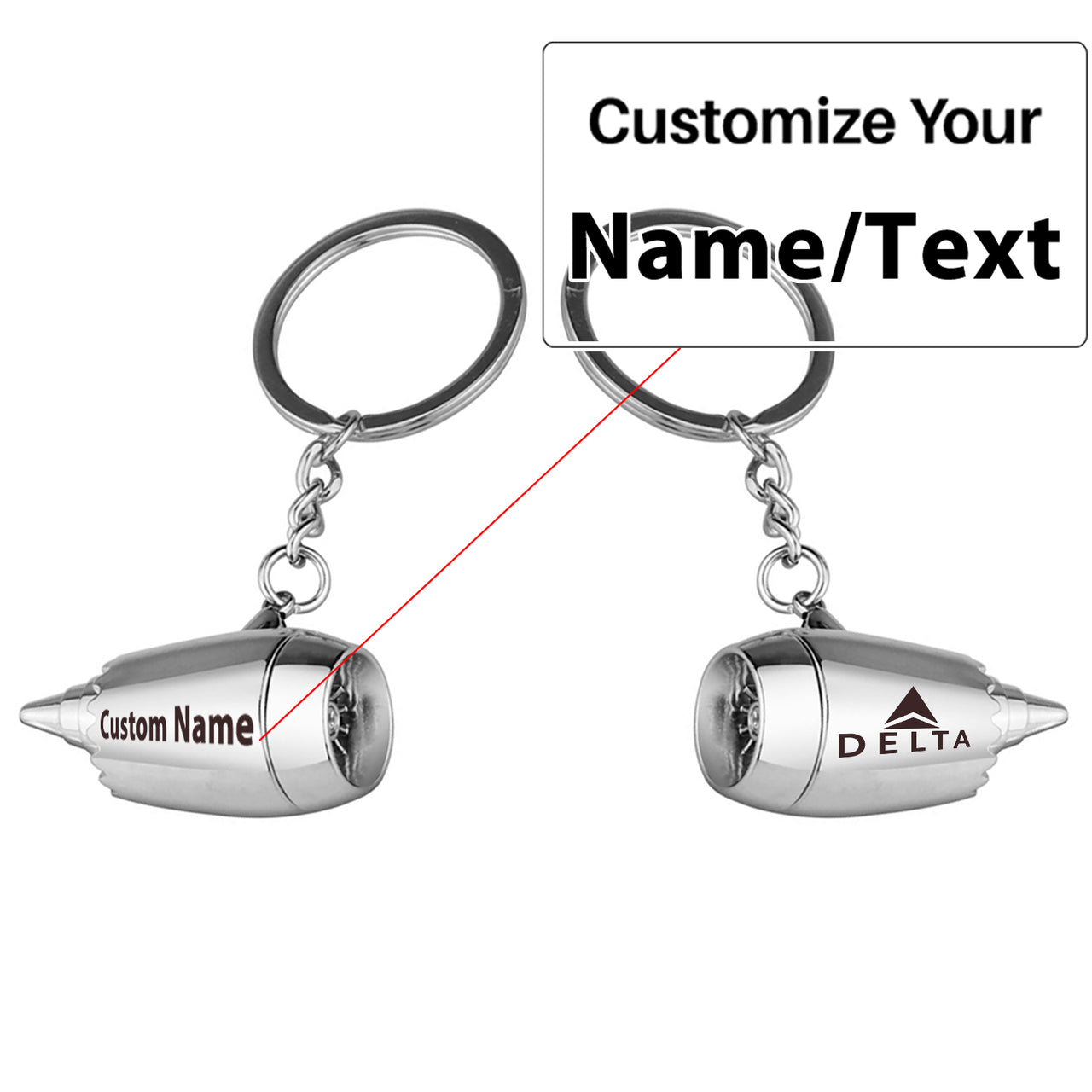 Delta Air Lines Jet Engine Turbine Key Chains