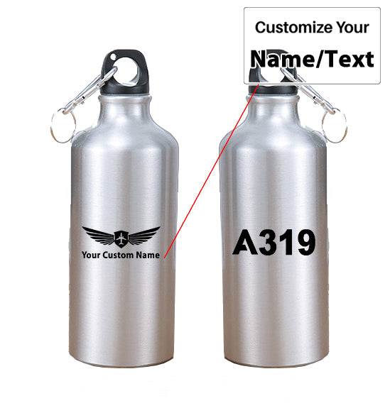 A319 Flat Text Designed Thermoses
