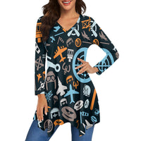 Thumbnail for Aviation Icons 2 Designed Women Lrregular V-neck Skirts