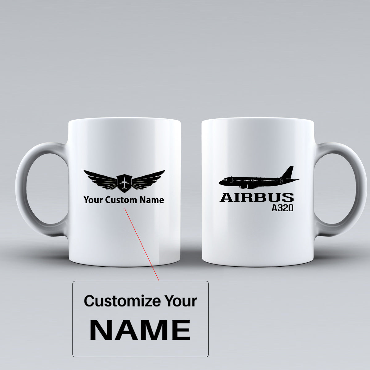Airbus A320 Printed Designed Ceramic White Mugs