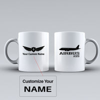 Thumbnail for Airbus A320 Printed Designed Ceramic White Mugs