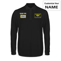 Thumbnail for Blood Type AVGAS Designed Long Sleeve Polo T-Shirts