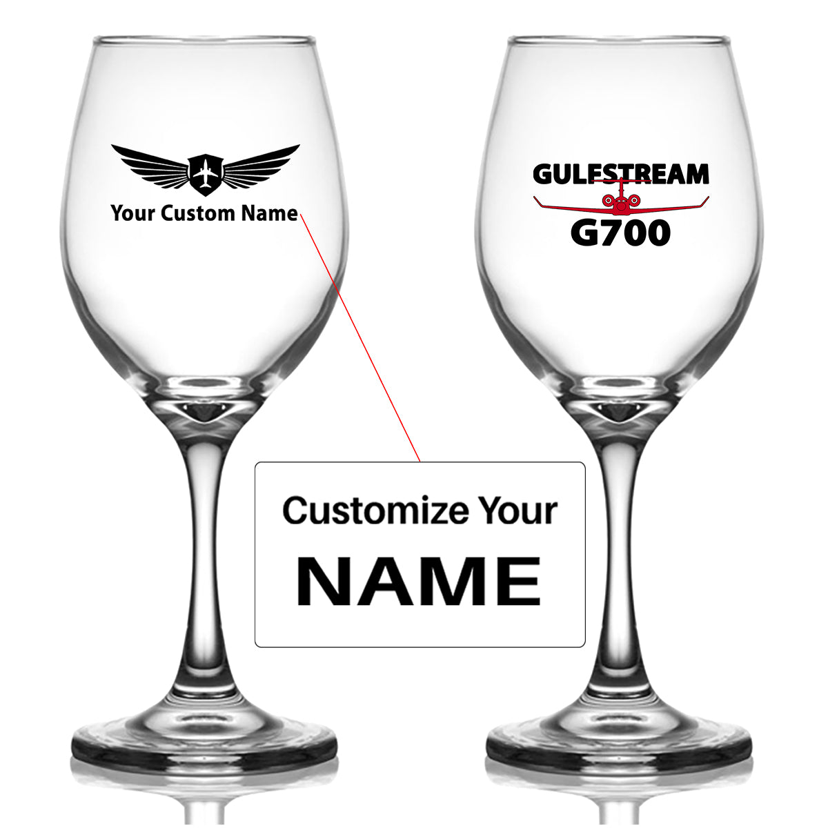 Amazing Gulfstream G700 Designed Wine Glasses