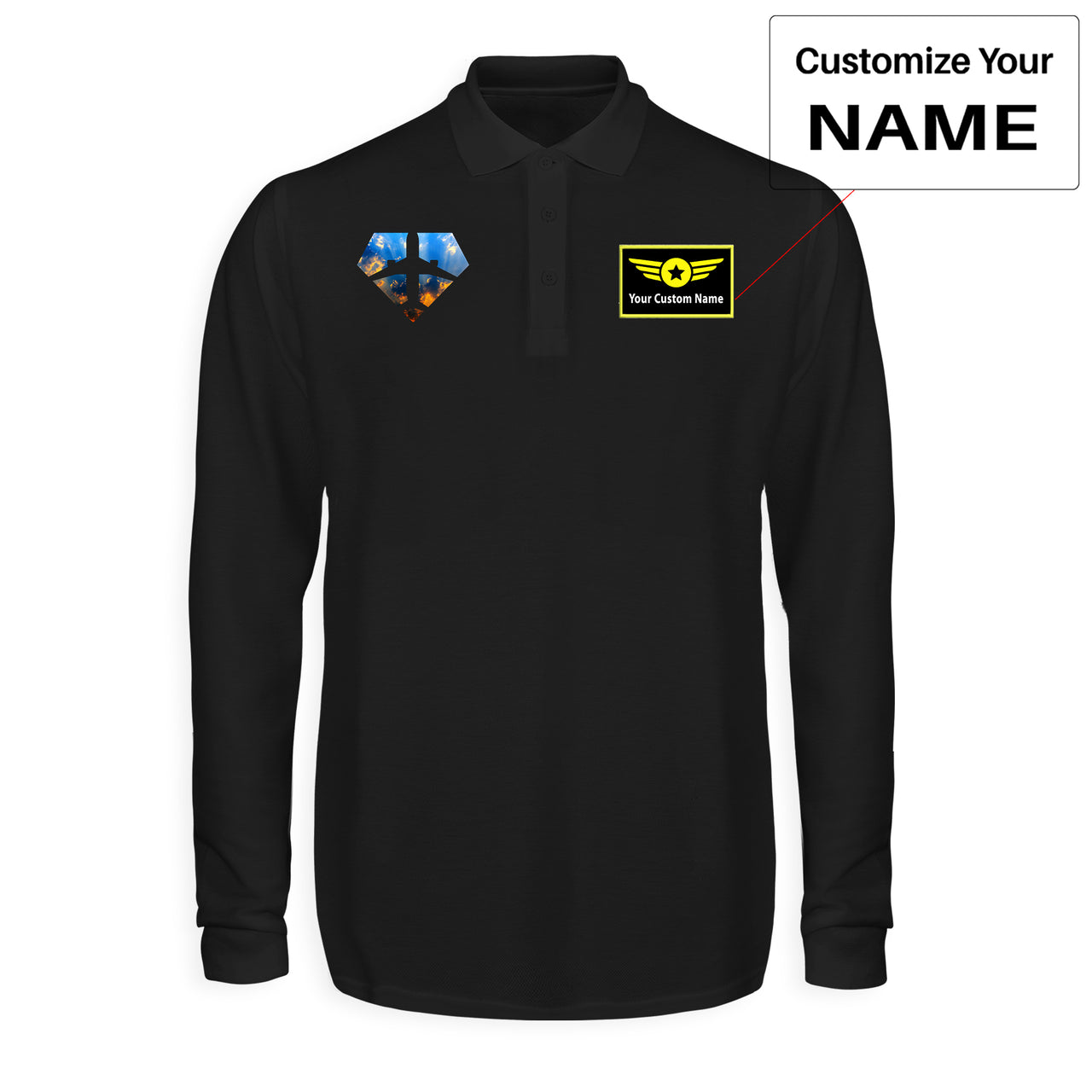 Supermen of The Skies (Sunrise) Designed Long Sleeve Polo T-Shirts