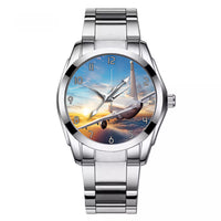 Thumbnail for Airliner Jet Cruising over Clouds Designed Stainless Steel Band Watches