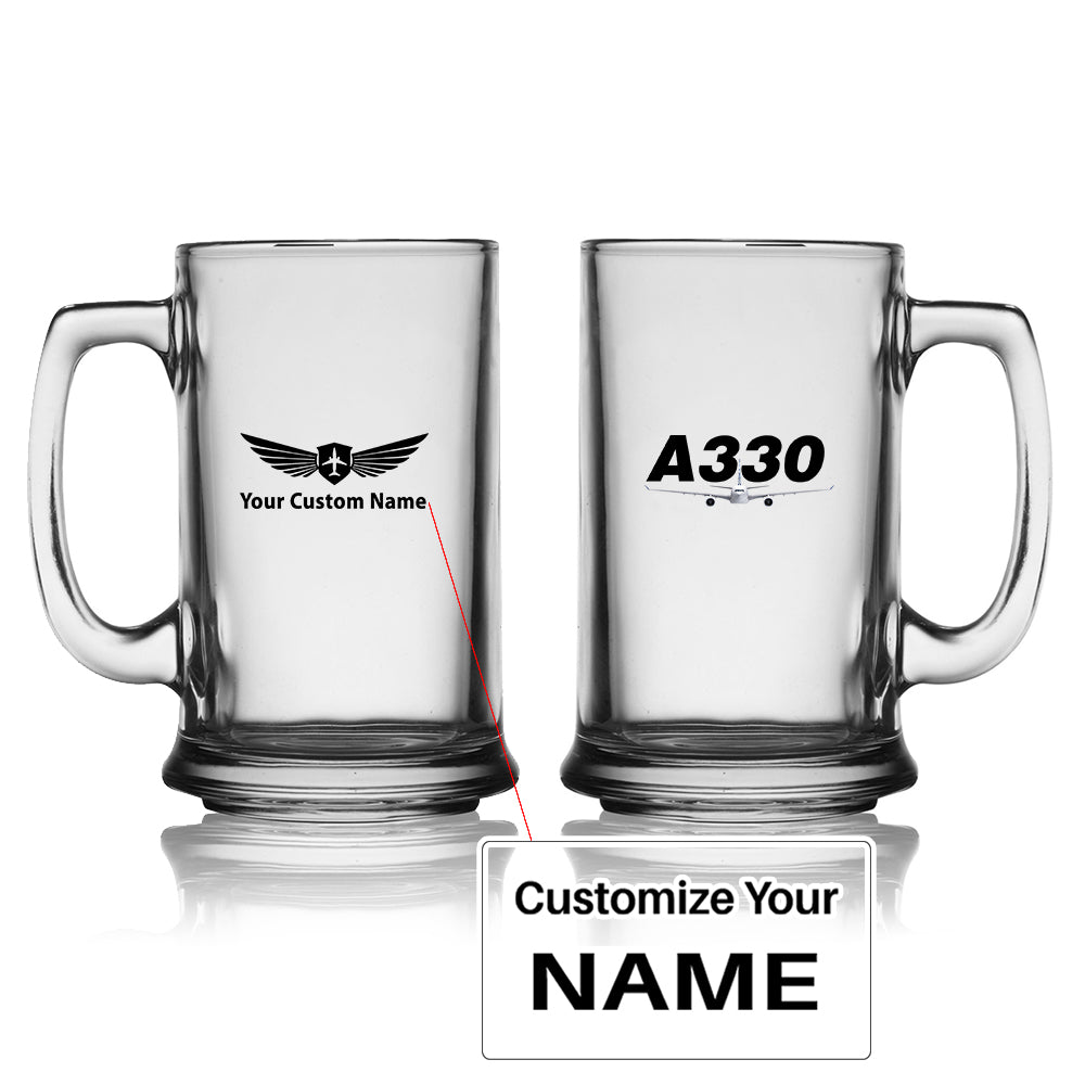 Super Airbus A330 Designed Beer Glass with Holder