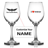 Thumbnail for I Love Embraer Designed Wine Glasses