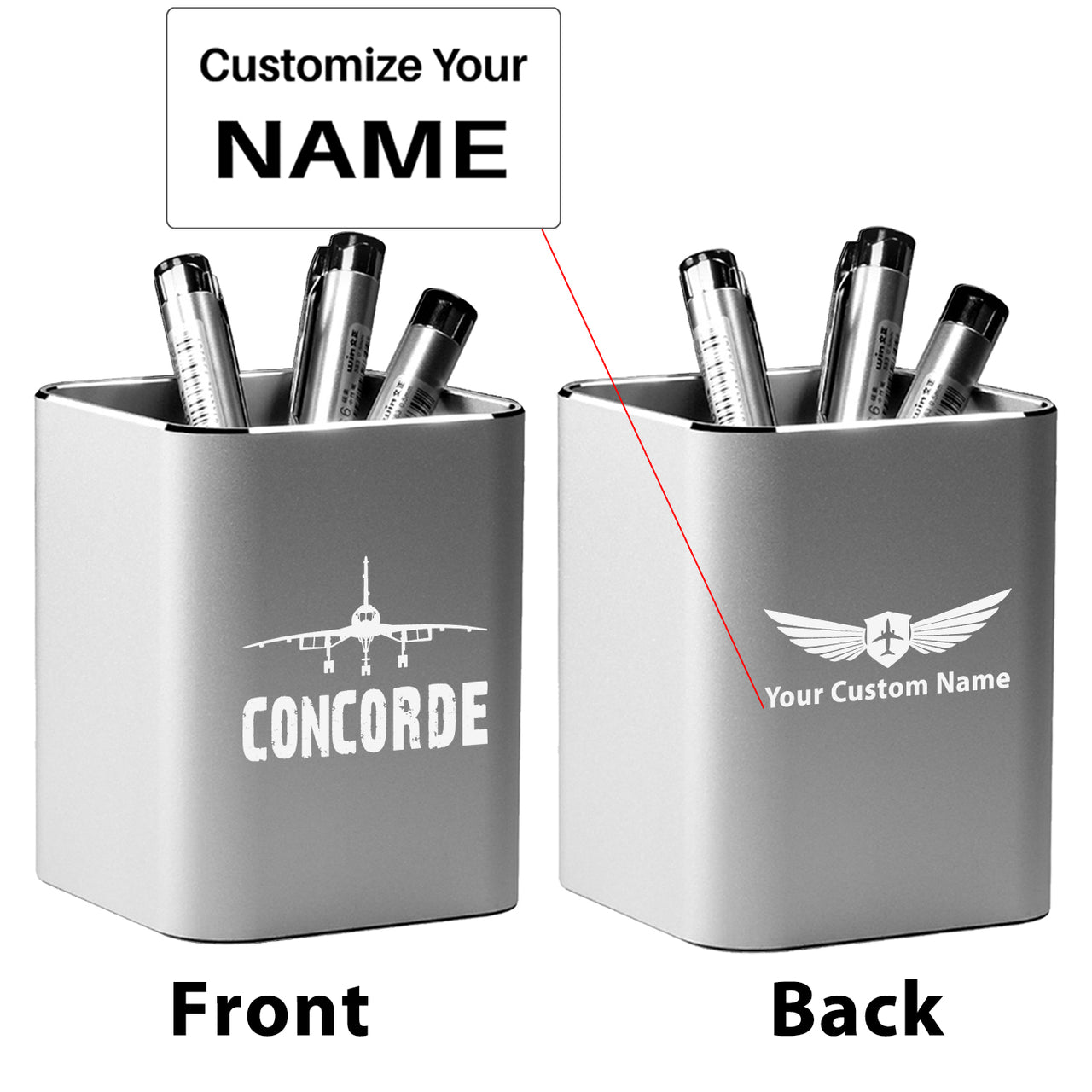Concorde & Plane Designed Aluminium Alloy Pen Holders
