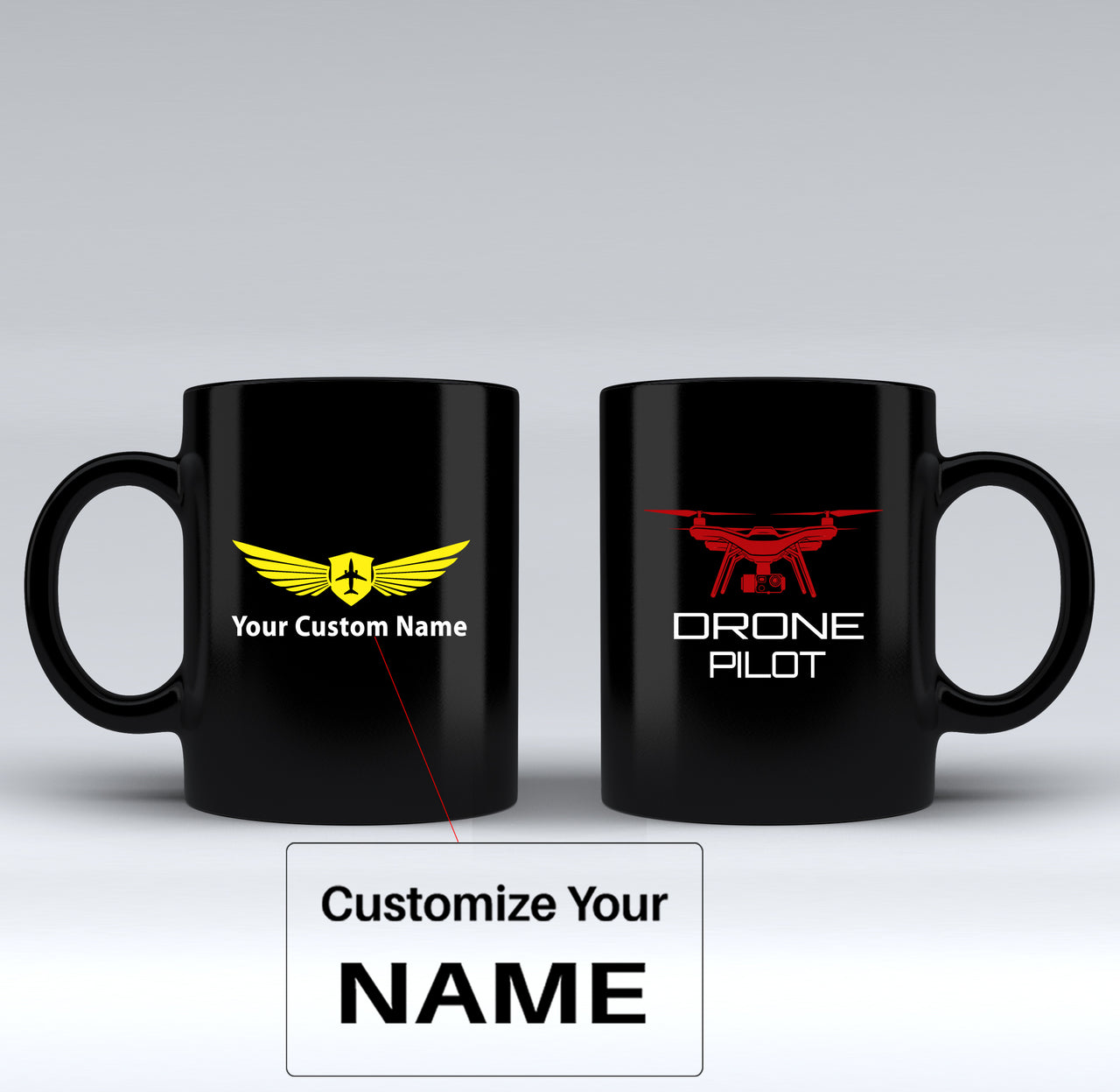 Drone Pilot Designed Black Mugs