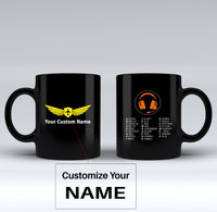 Thumbnail for Aviation Alphabet 3 Designed Black Mugs