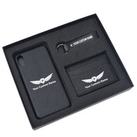 Thumbnail for Your Custom Name/Text Design Pebble Leather Phone Case For iPhone Keychain Card Holder Business Gift Set