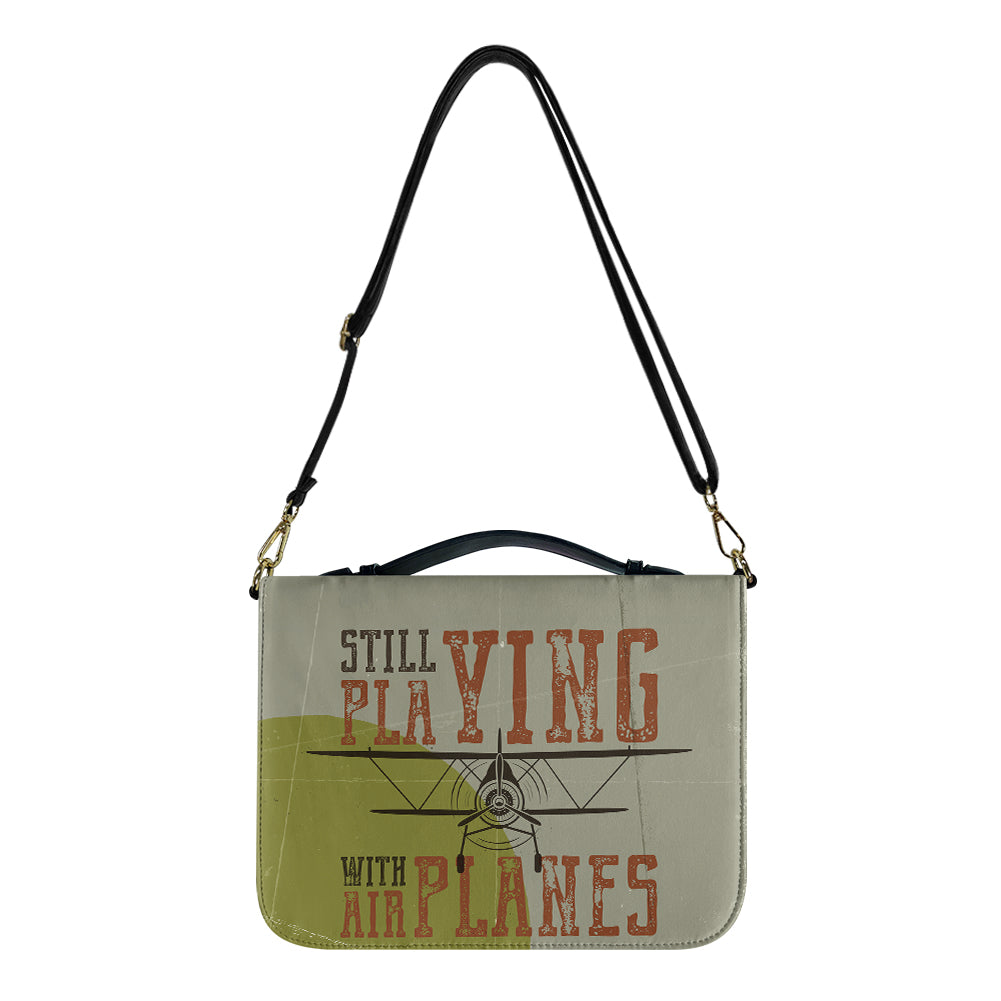 Still Playing with Airplanes Designed PU Accessories Bags Strap Style