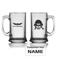 Thumbnail for Skeleton Pilot Designed Beer Glass with Holder