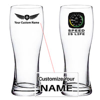Thumbnail for Speed Is Life Designed Pilsner Beer Glasses
