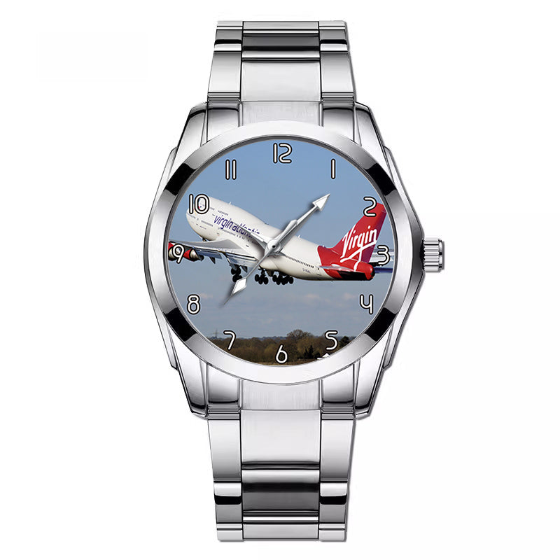 Virgin Atlantic Boeing 747 Designed Stainless Steel Band Watches