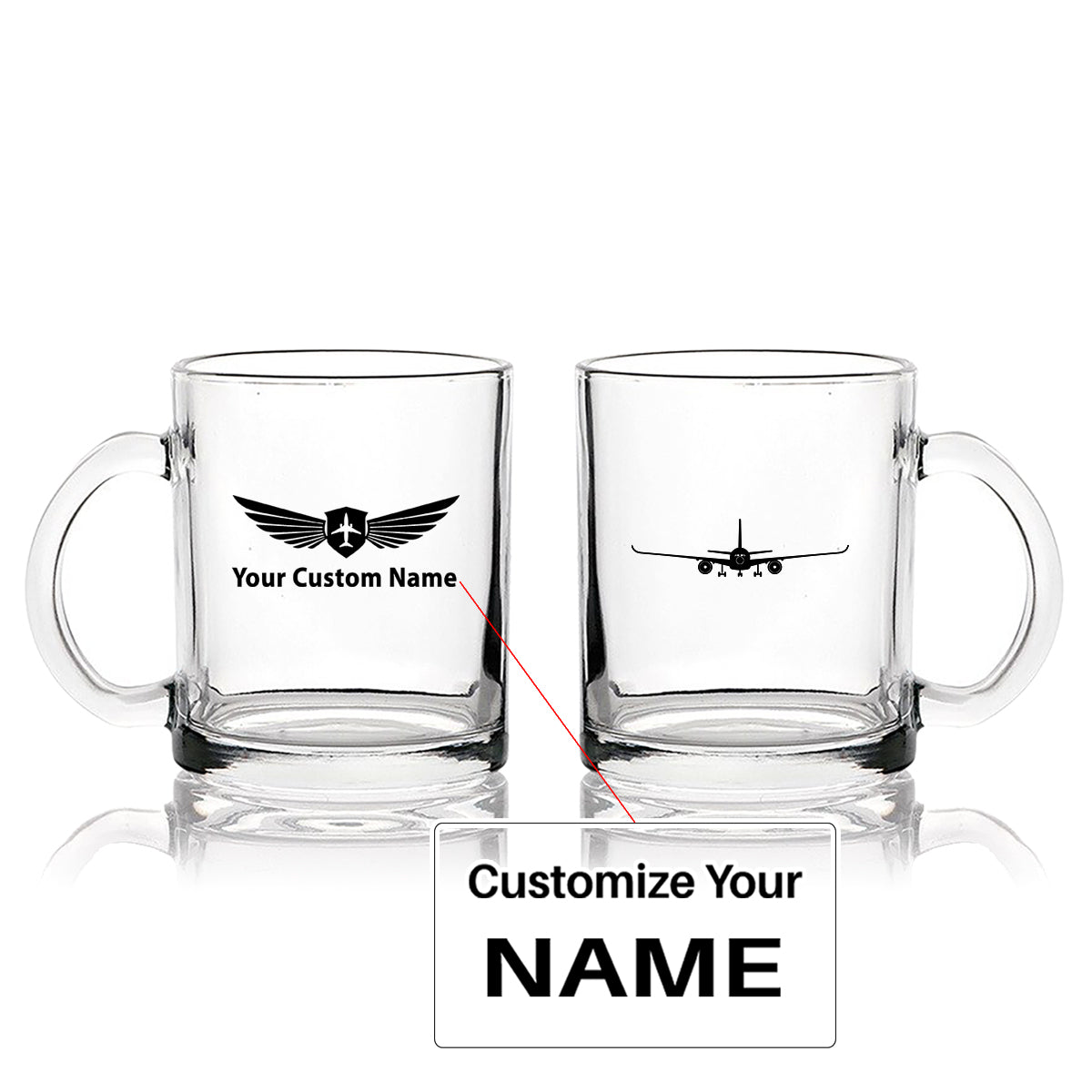 Airbus A350 Silhouette Designed Coffee & Tea Glasses
