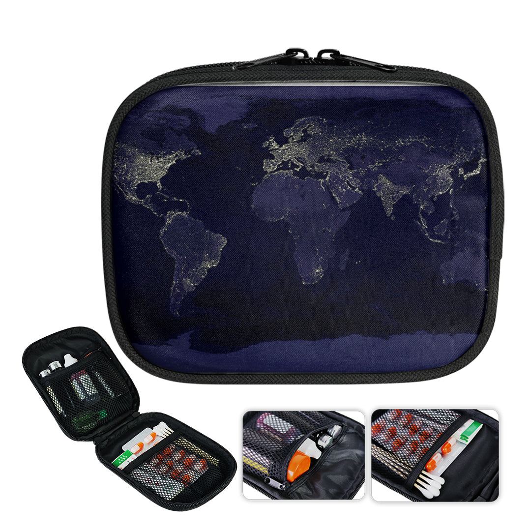 World Map From Space Designed Travel & Medical Storage Bags