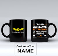 Thumbnail for I am an Awesome Boyfriend Designed Black Mugs