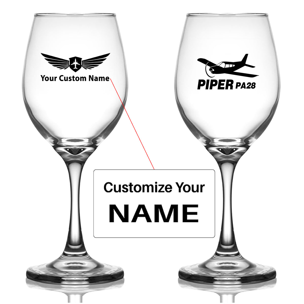 The Piper PA28 Designed Wine Glasses