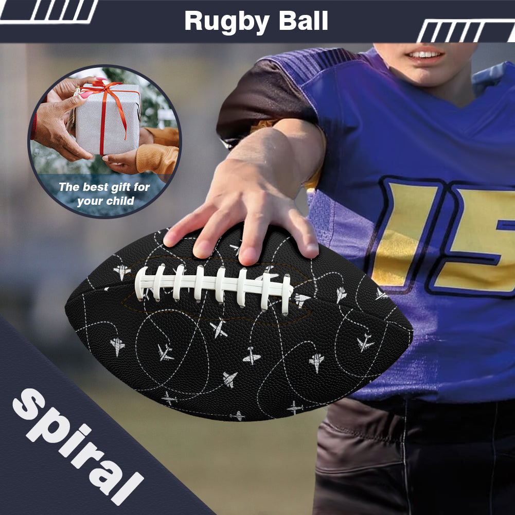 Travel The World By Plane (Black) Designed Rugby