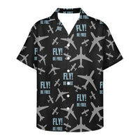 Thumbnail for Fly Be Free Black Designed 3D Hawaiian Shirts