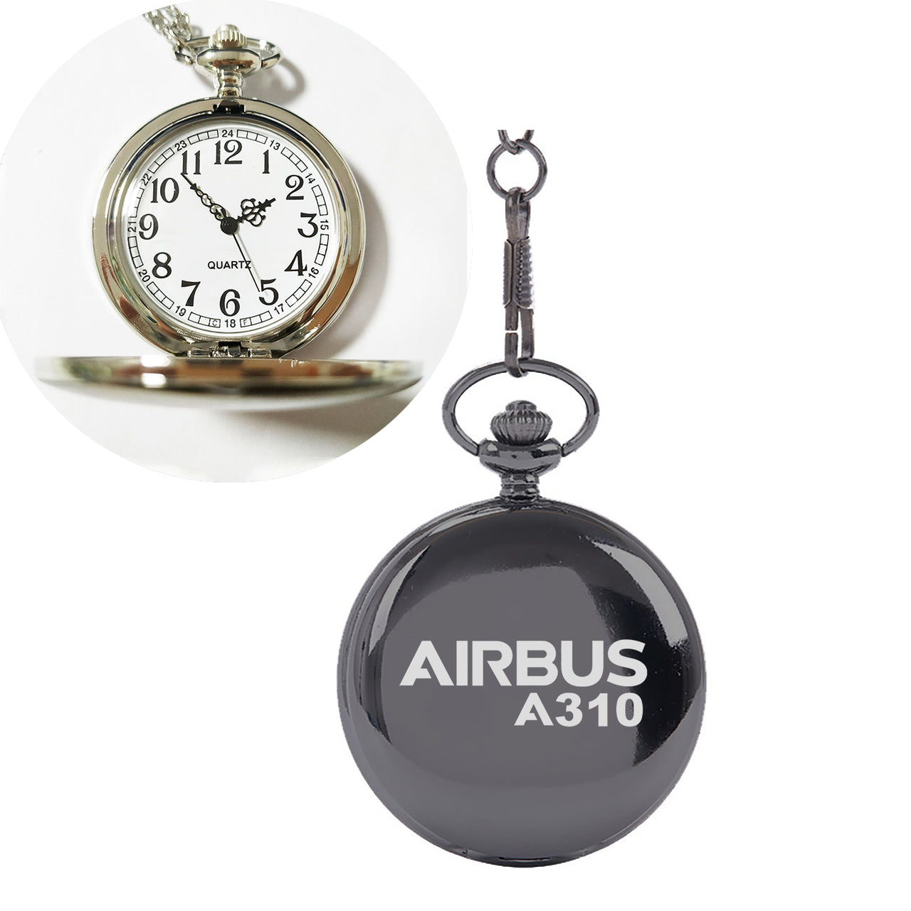 Airbus A310 & Text Designed Pocket Watches