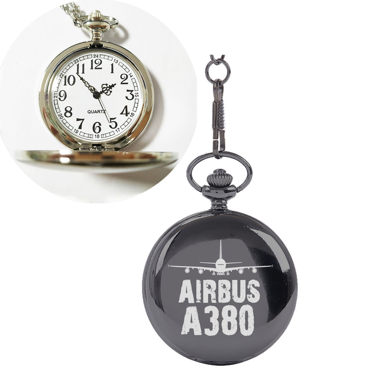 Airbus A380 & Plane Designed Pocket Watches