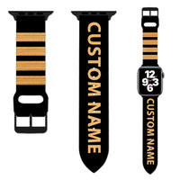 Thumbnail for Customizable NAME & Special Pilot Epaulette (4,3,2 Lines) Designed Soft Silicone Apple Watch Bands