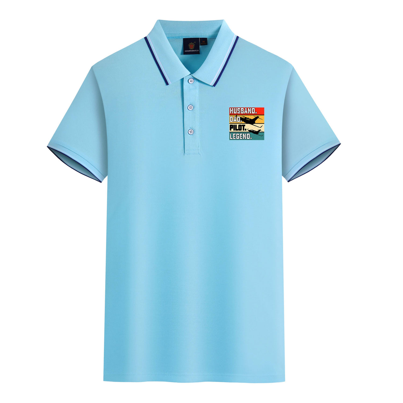 Husband & Dad & Pilot & Legend Designed Stylish Polo T-Shirts