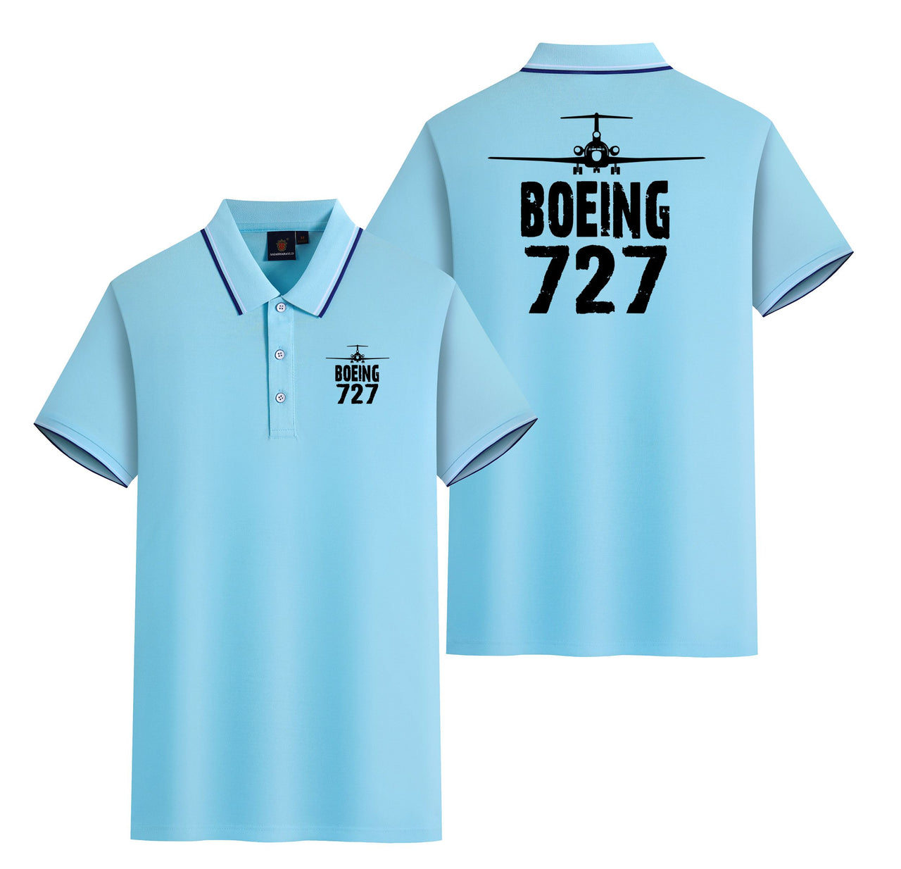 Boeing 727 & Plane Designed Stylish Polo T-Shirts (Double-Side)