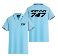 Thumbnail for Boeing 747 & Text Designed Stylish Polo T-Shirts (Double-Side)