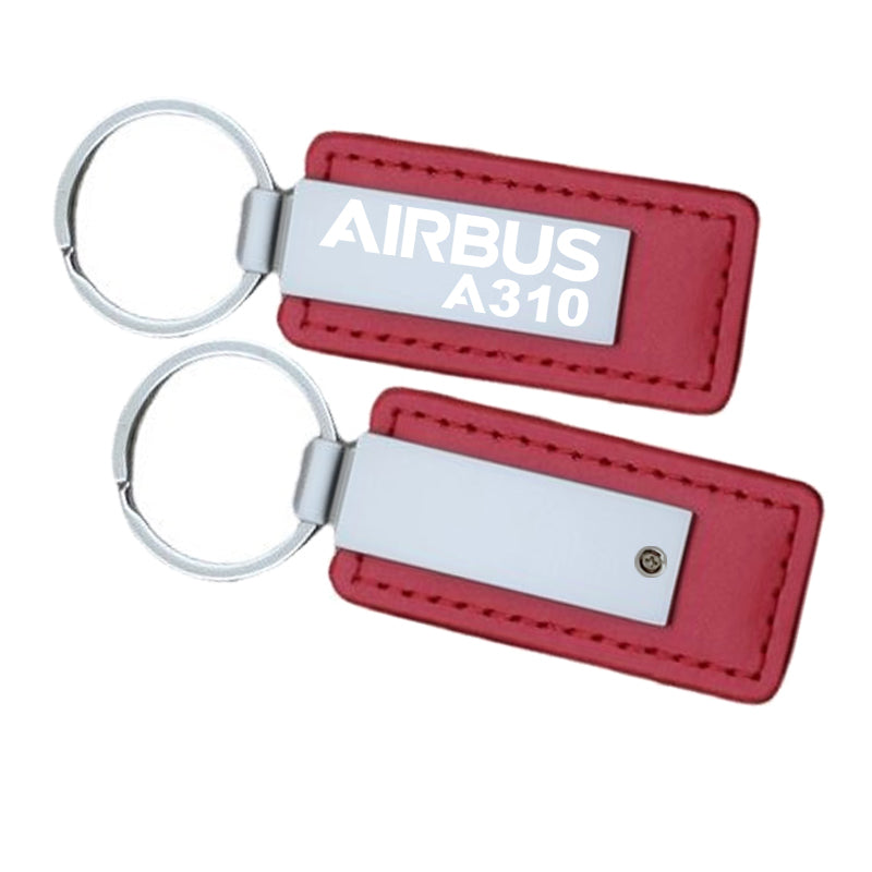 Airbus A310 & Text Faux Leather Key Chains