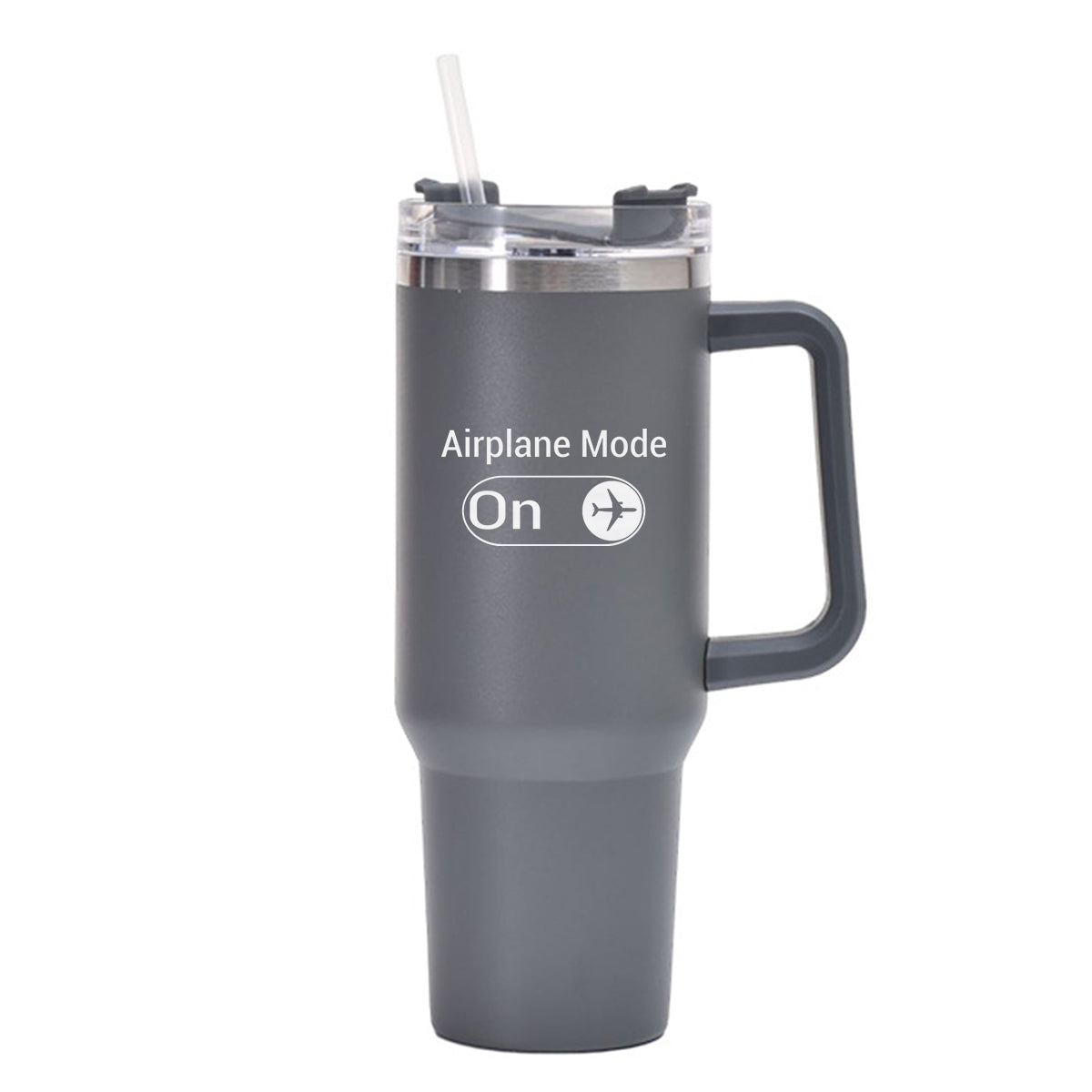 Airplane Mode On Designed 40oz Stainless Steel Car Mug With Holder