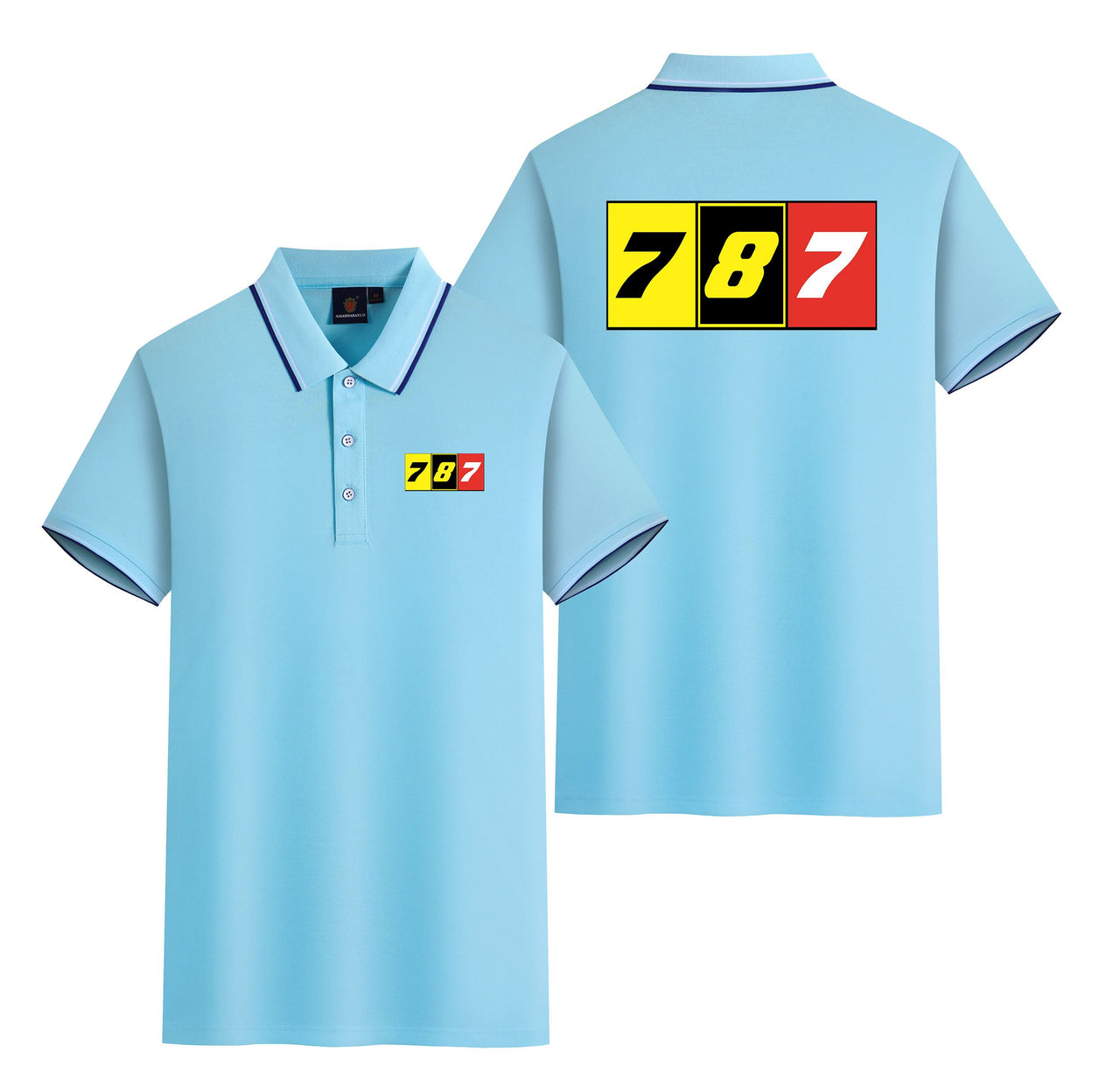 Flat Colourful 787 Designed Stylish Polo T-Shirts (Double-Side)