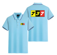 Thumbnail for Flat Colourful 737 Designed Stylish Polo T-Shirts (Double-Side)