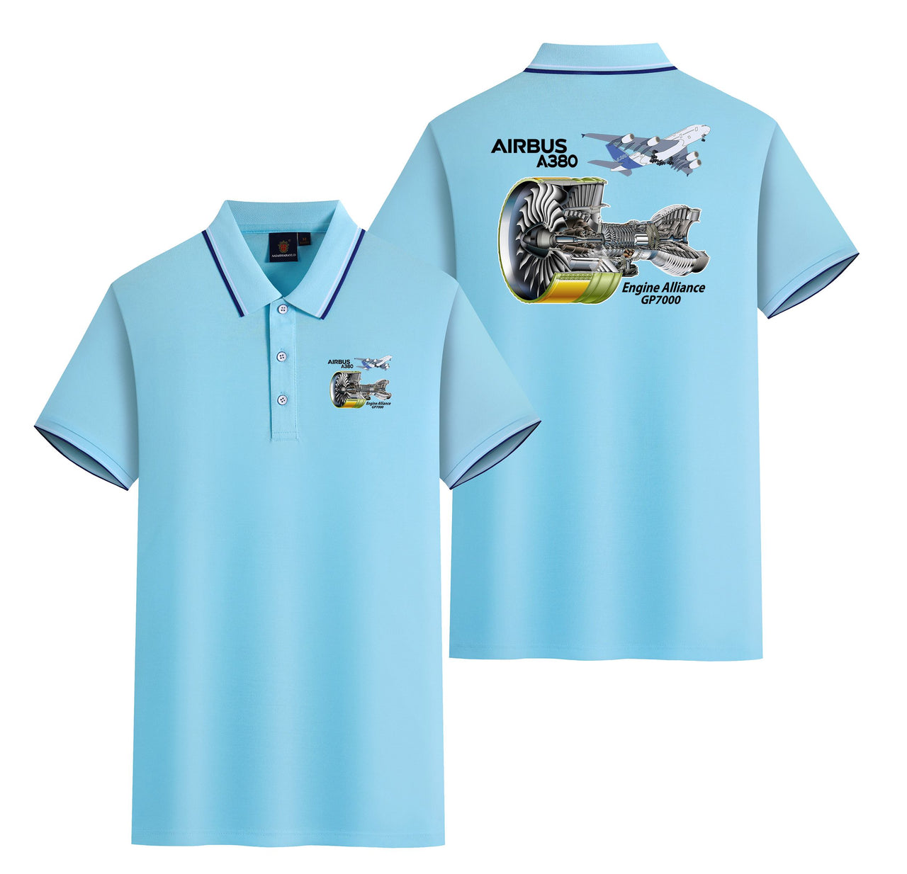 Airbus A380 & GP7000 Engine Designed Stylish Polo T-Shirts (Double-Side)
