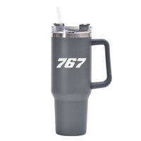 Thumbnail for 767 Flat Text Designed 40oz Stainless Steel Car Mug With Holder