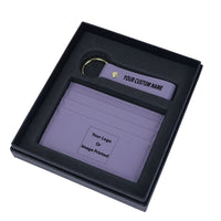 Thumbnail for Your Custom Design & Image & Logo & Text Design Genuine Leather Cardholder Key Ring Gift Box Set