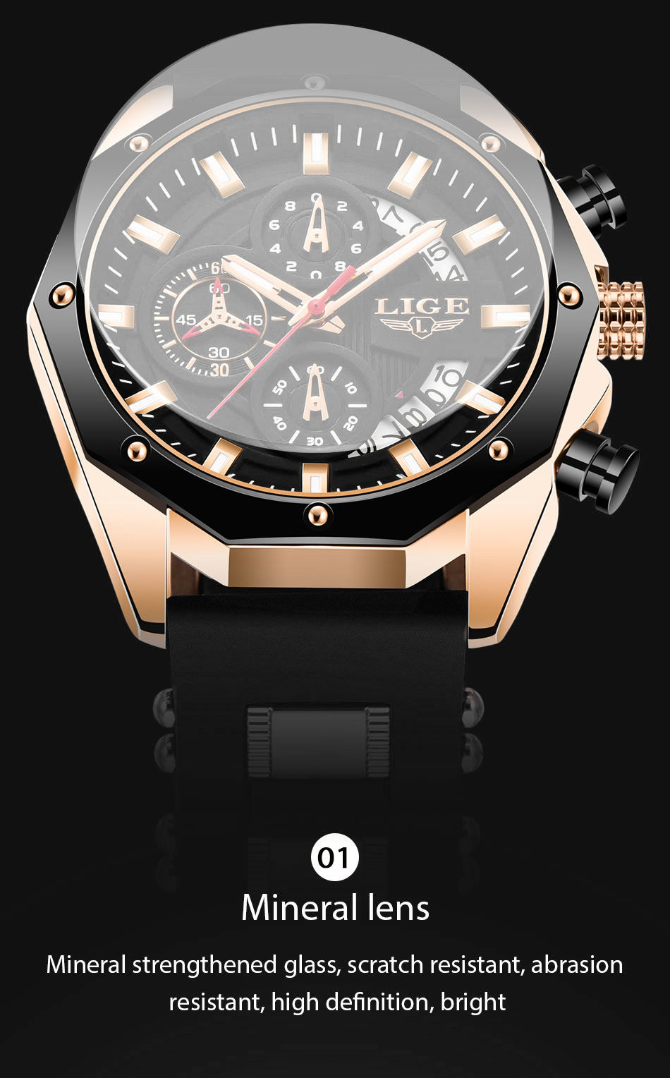 Top Brand Luxury Silicone Sport Watch Quartz Men Watche