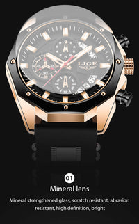 Thumbnail for Top Brand Luxury Silicone Sport Watch Quartz Men Watche