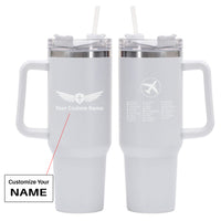 Thumbnail for Aviation Alphabet 2 Designed 40oz Stainless Steel Car Mug With Holder