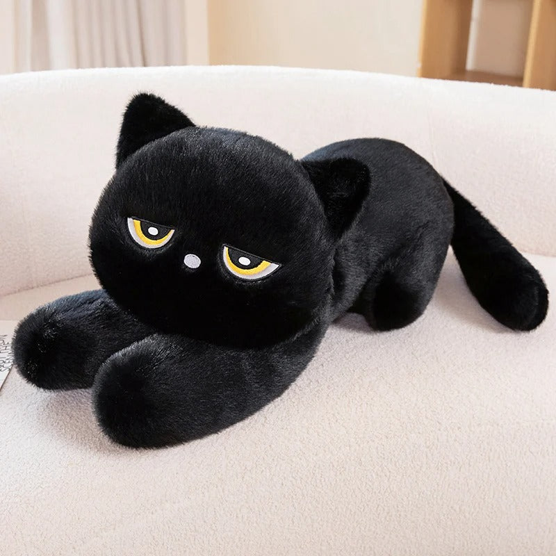 Black Cat Plush Pillow Cushion Cute Sleeping Design Gift for Cat Lovers