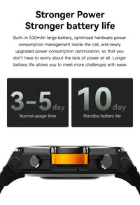 Thumbnail for Rugged Military Smartwatch: Men's Outdoor Sports Watch with GPS Tracking, 5ATM Waterproof & HD Bluetooth Calls