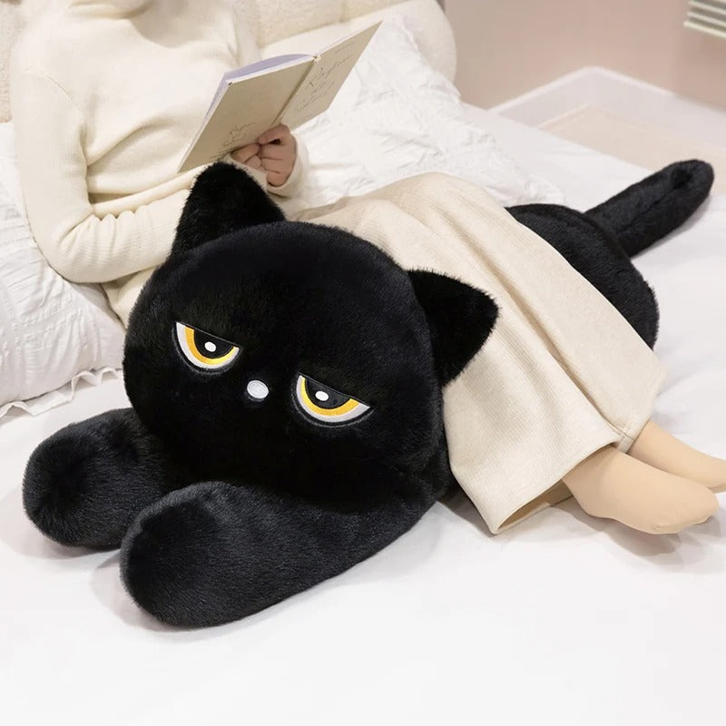 Black Cat Plush Pillow Cushion Cute Sleeping Design Gift for Cat Lovers