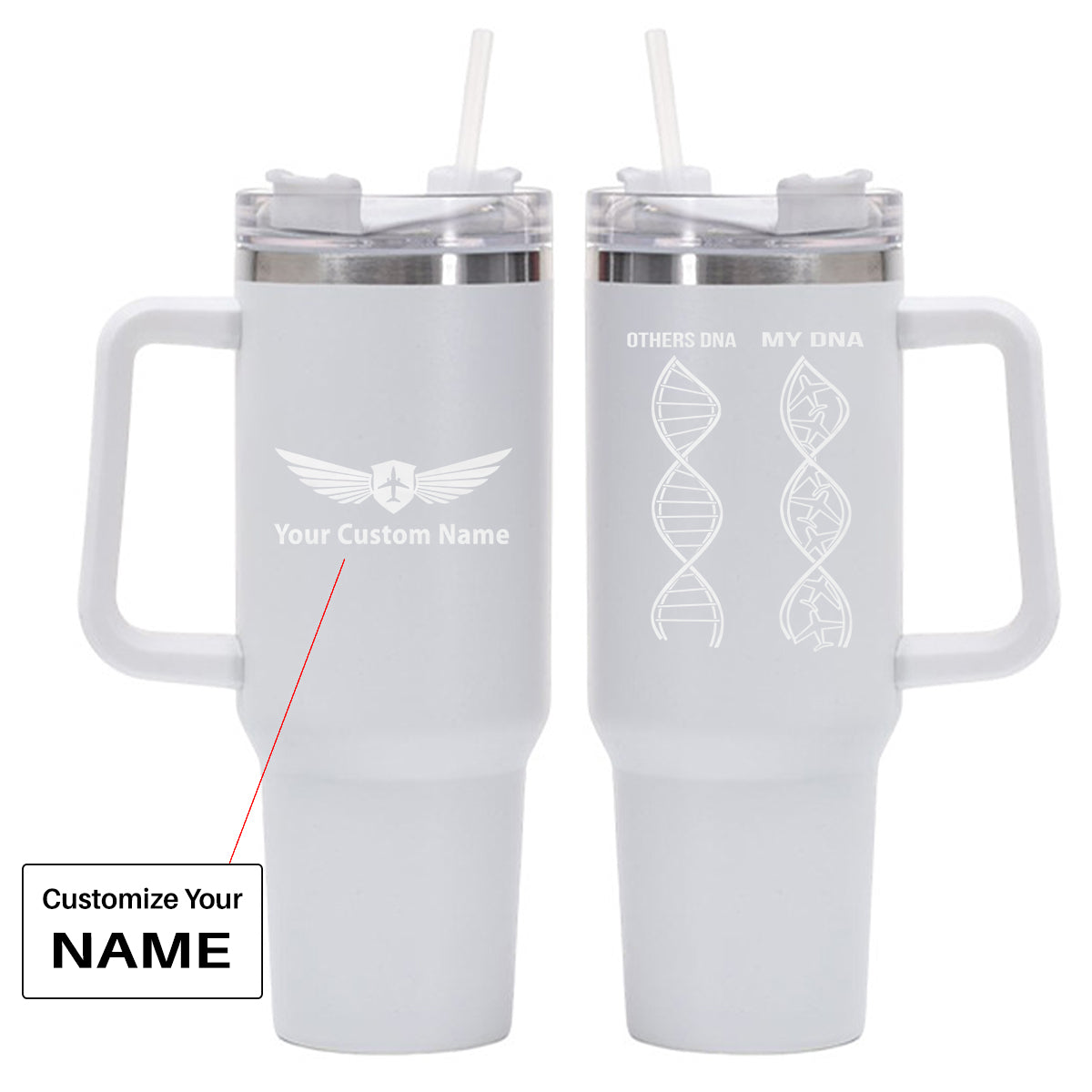Aviation DNA Designed 40oz Stainless Steel Car Mug With Holder